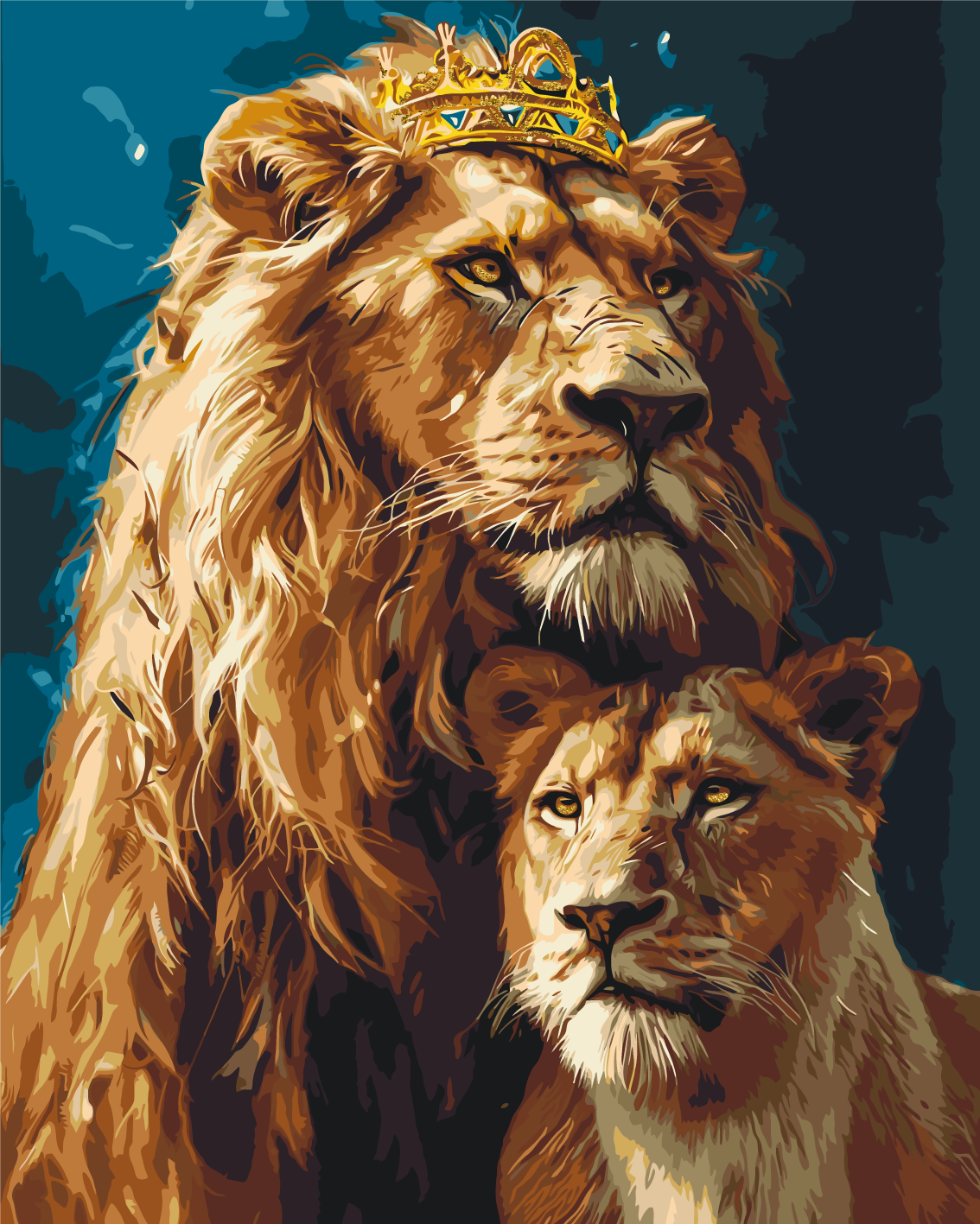 León y leona con colores metálicos 40*50 cm LW 0320