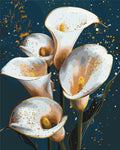 Lirios blancos con pinturas metálicas 40*50 cm LW 30360