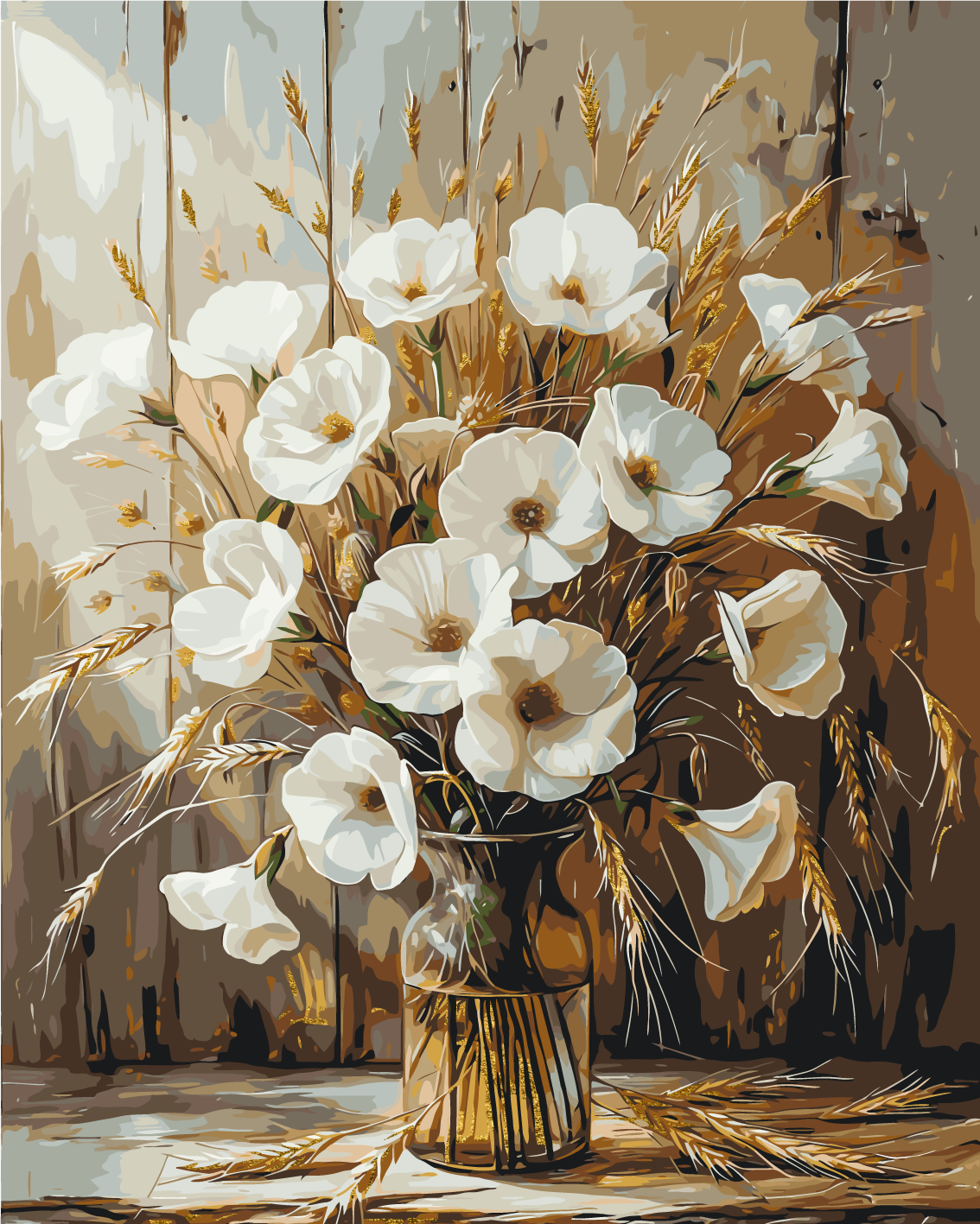 Ramo de amapolas con colores metálicos 40*50 cm LW 30491