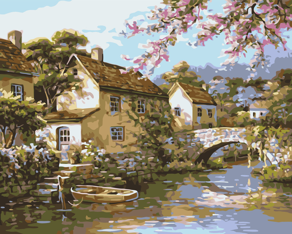 Aldea junto al río 40*50 cm LW 3072