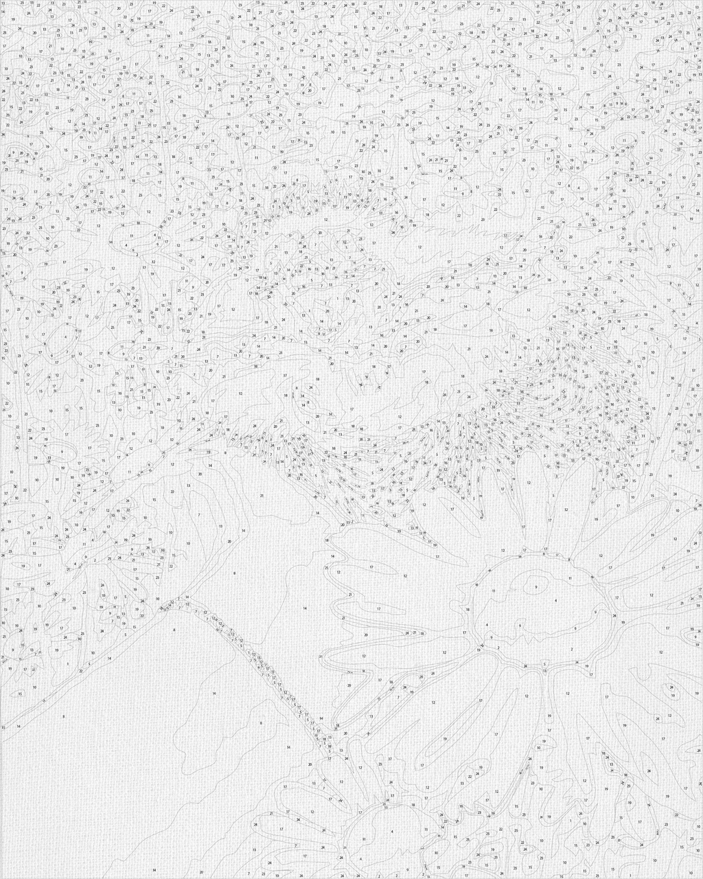 Erizo en margaritas 40*50 cm LW 3086