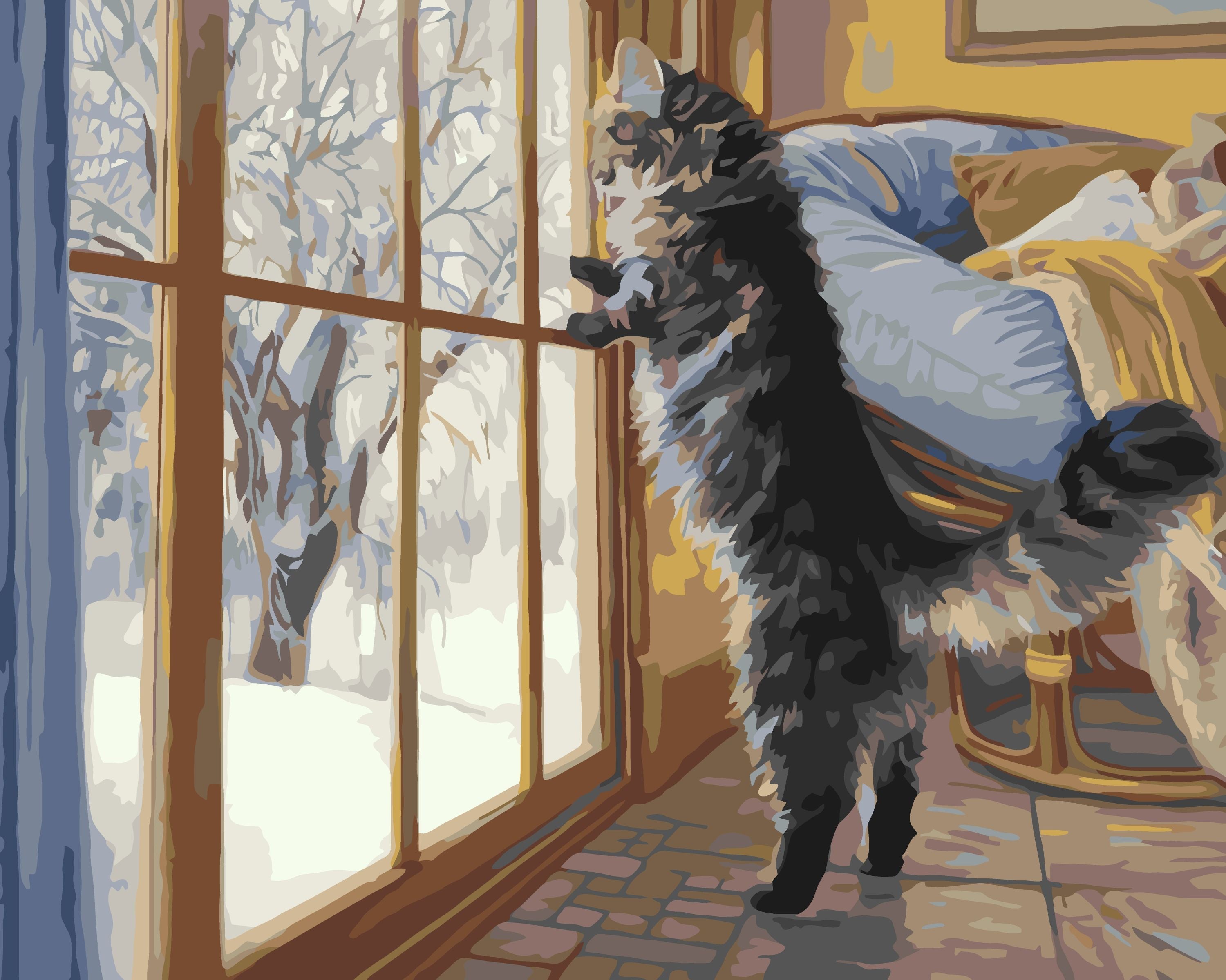 Gato de invierno 40*50 cm LW 31340