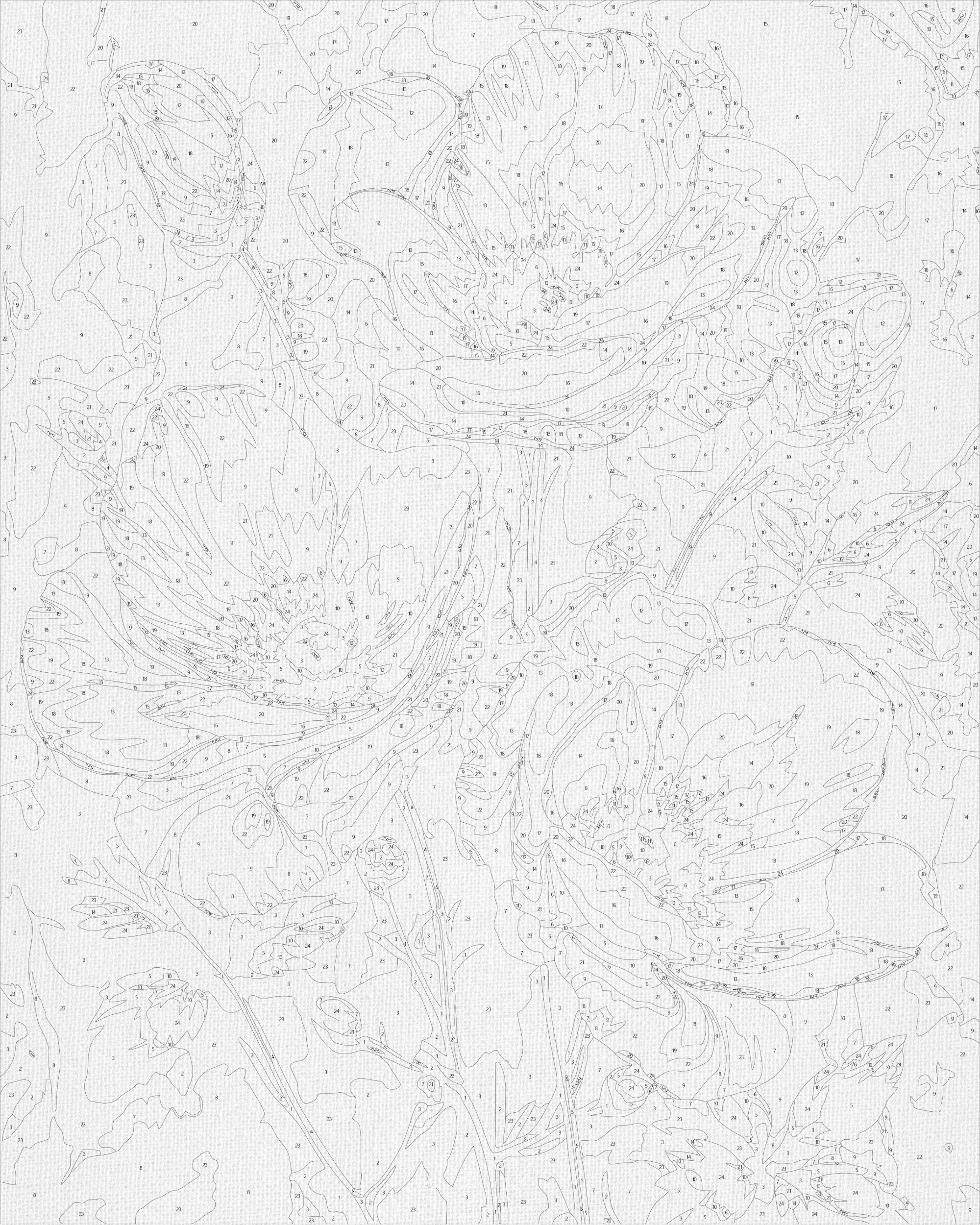 Flores blancas con colores metálicos 40*50 cm LW 3302