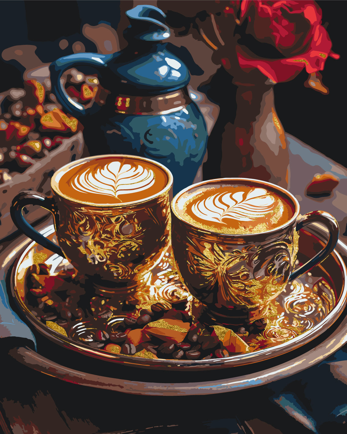 Café aromático con colores metálicos 40*50 cm LW 3307