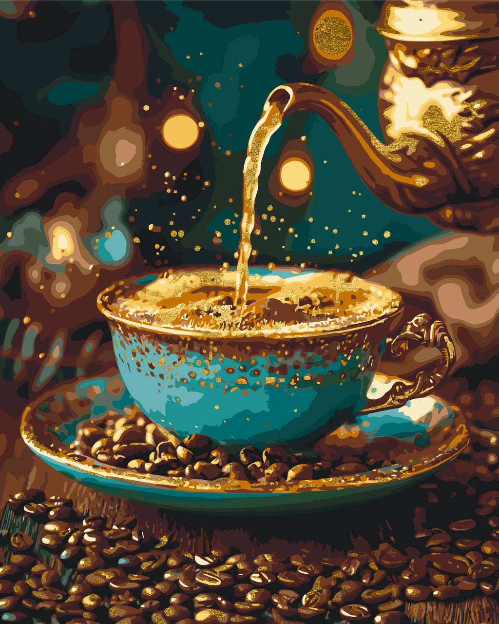 Café con canela con pinturas metálicas 40*50 cm LW 3308