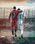 Dos leyendas: Ronaldo y Messi 40*50 cm LW 3322