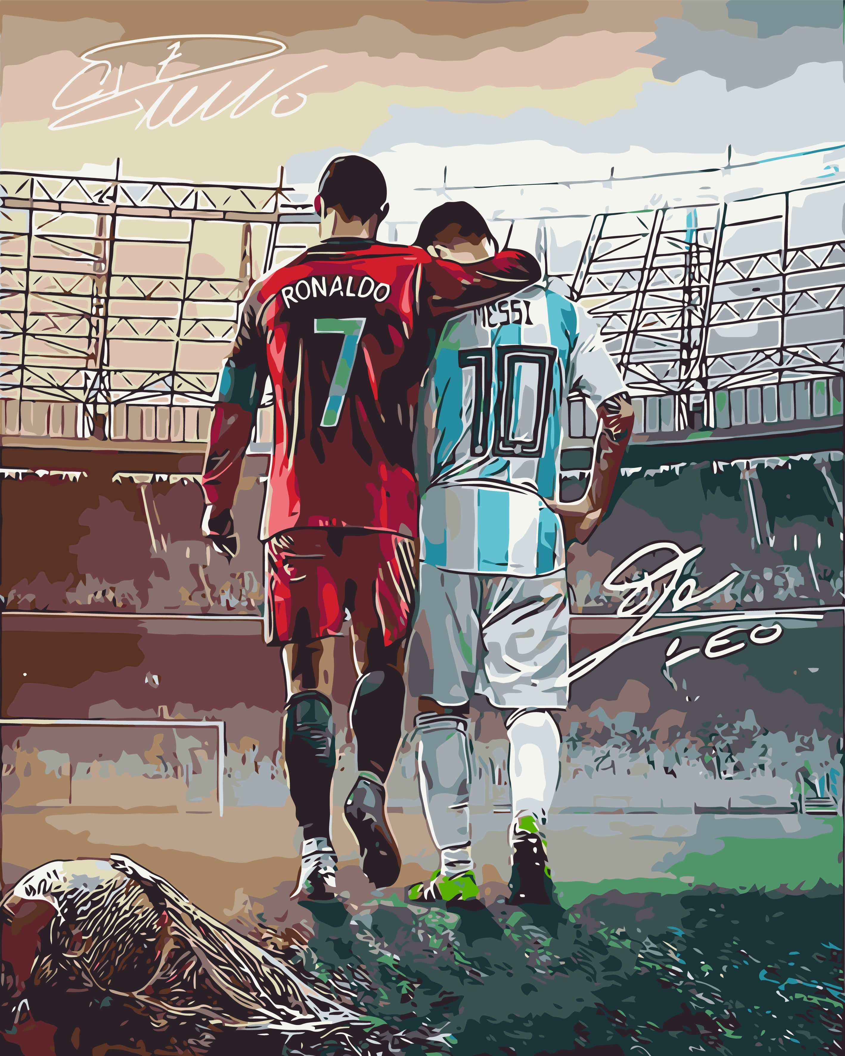 Dos leyendas: Ronaldo y Messi 40*50 cm LW 3322