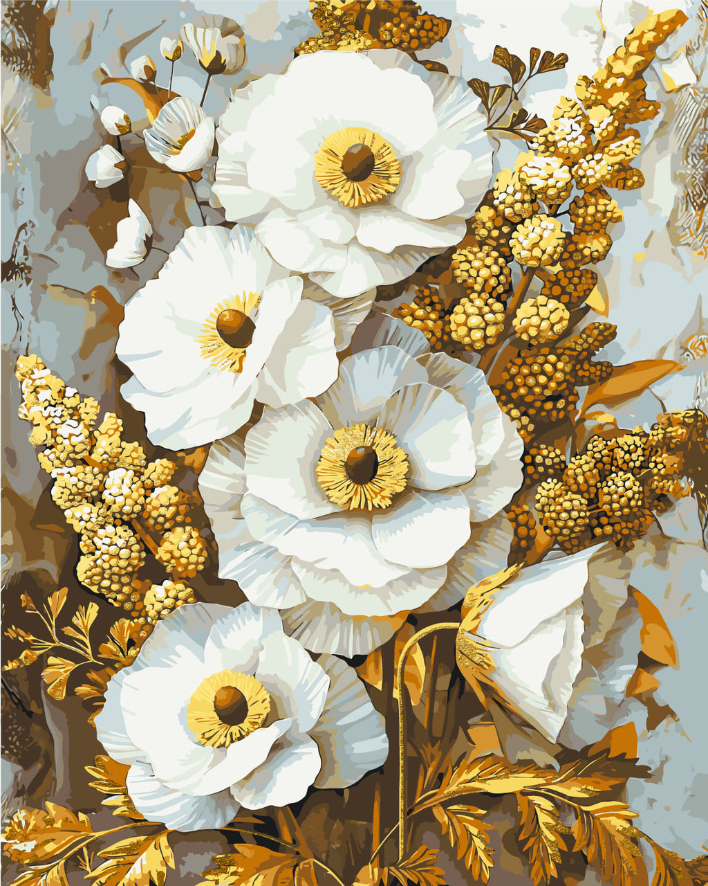 Flores nobles con pinturas metálicas 40*50 cm LW 3336