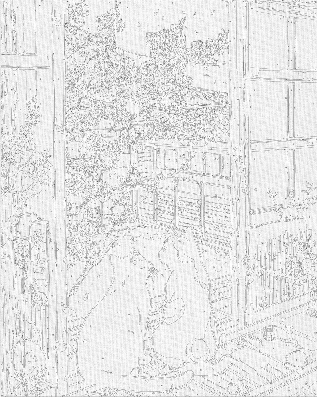 Gatos junto a sakura 40*50 cm LW 3404