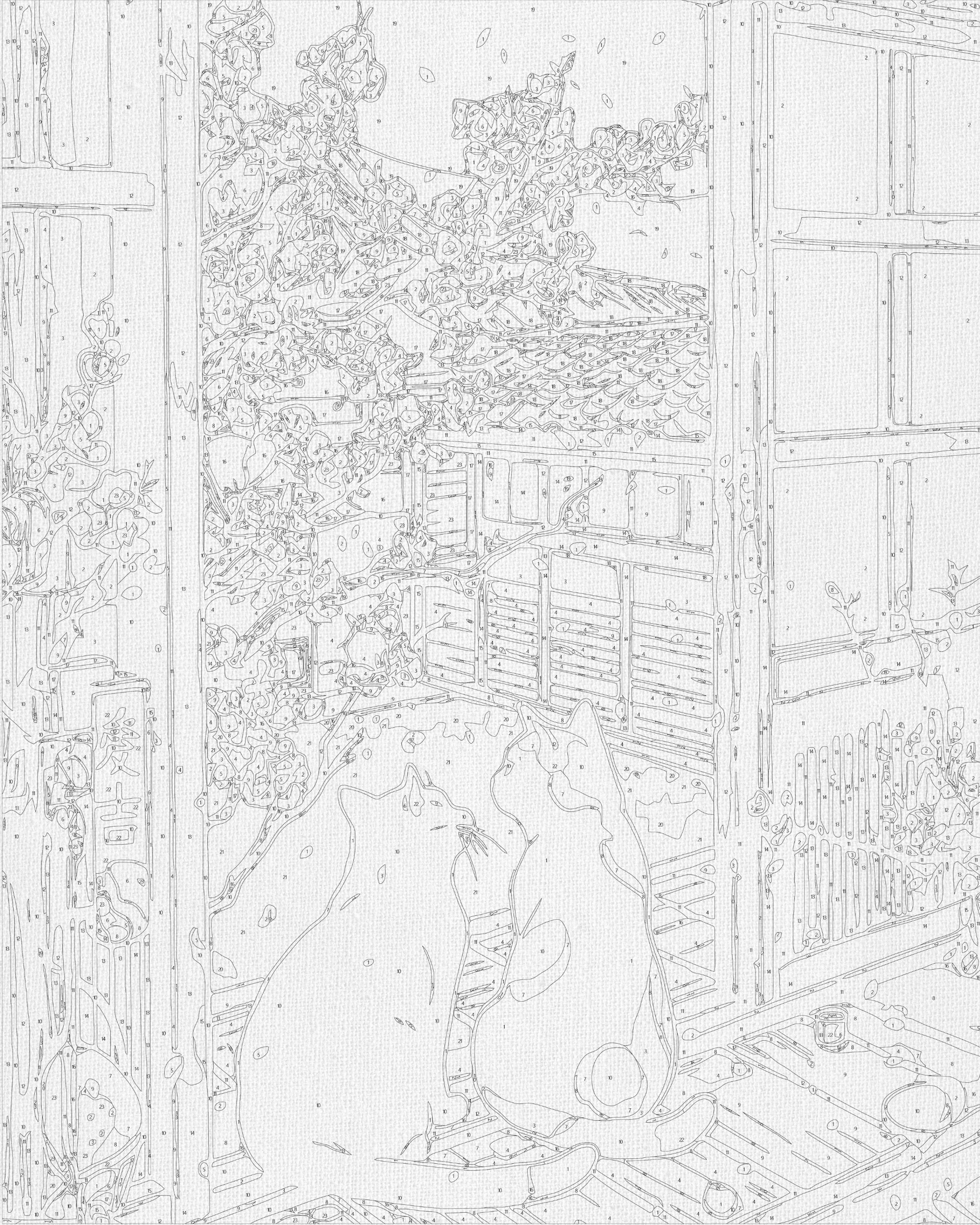 Gatos junto a sakura 40*50 cm LW 3404