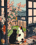 Gatos junto a sakura 40*50 cm LW 3404