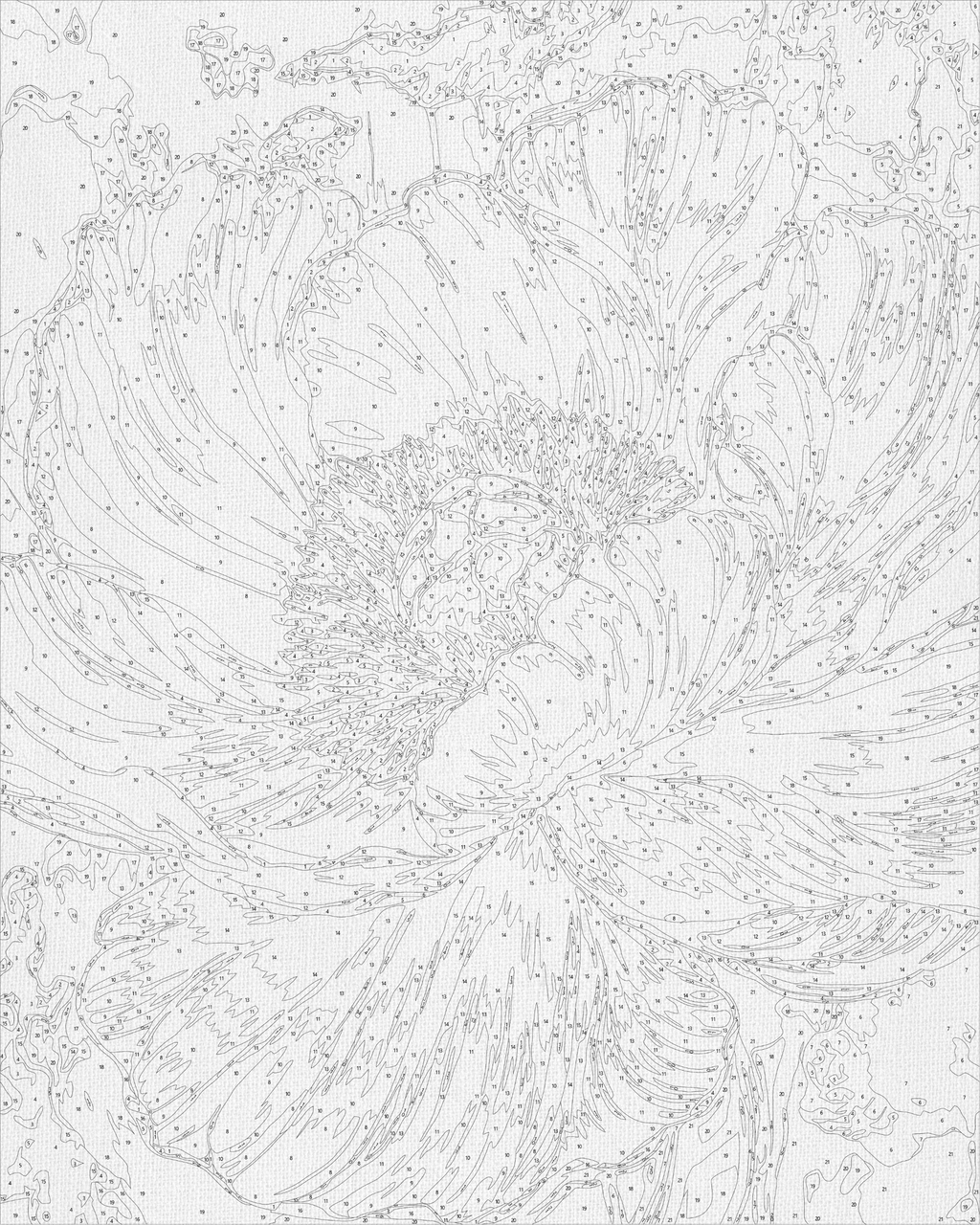 Peonía blanca con colores metálicos 40*50 cm LW 3429
