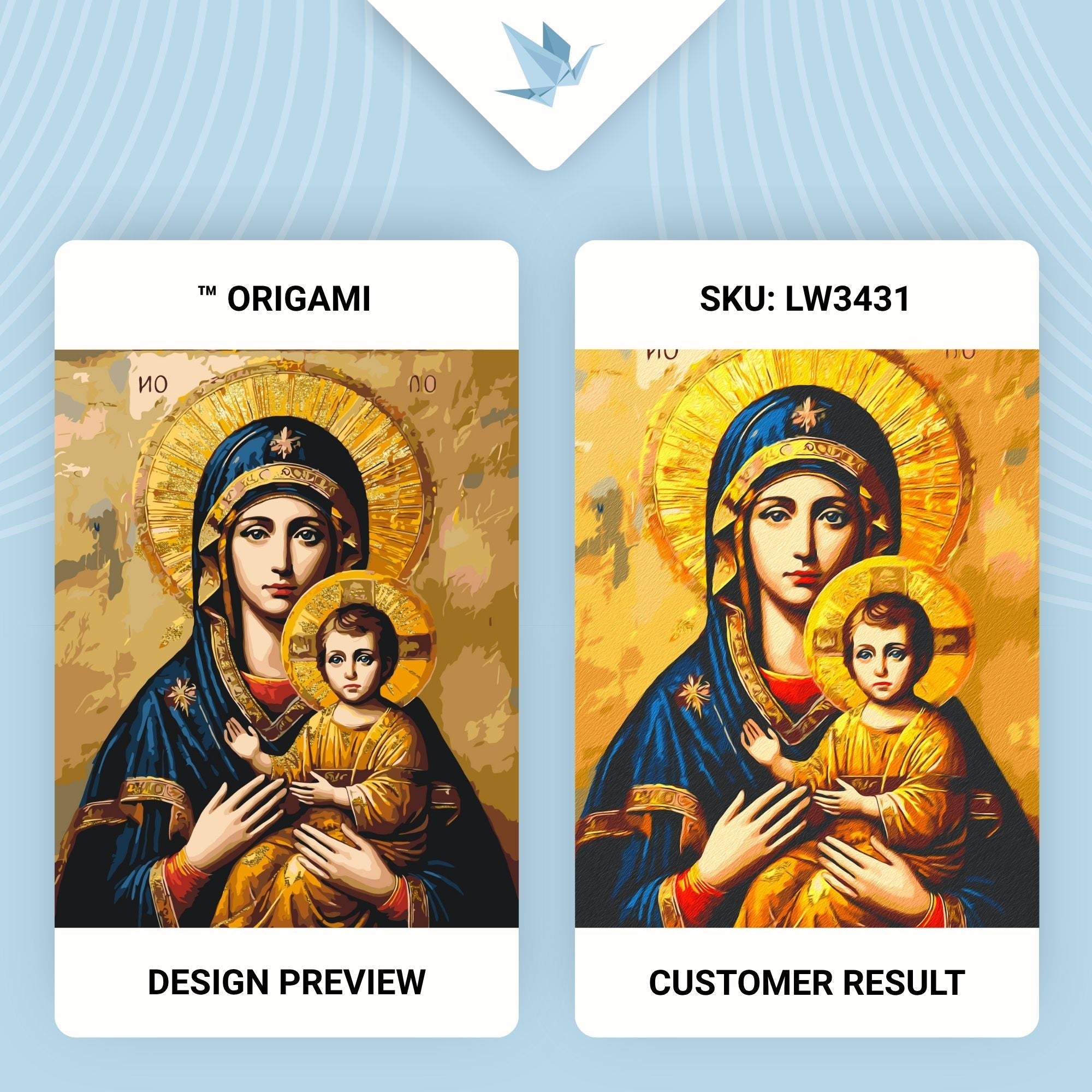Icono de la Madre de Dios con colores metálicos 40*50 cm LW 3431