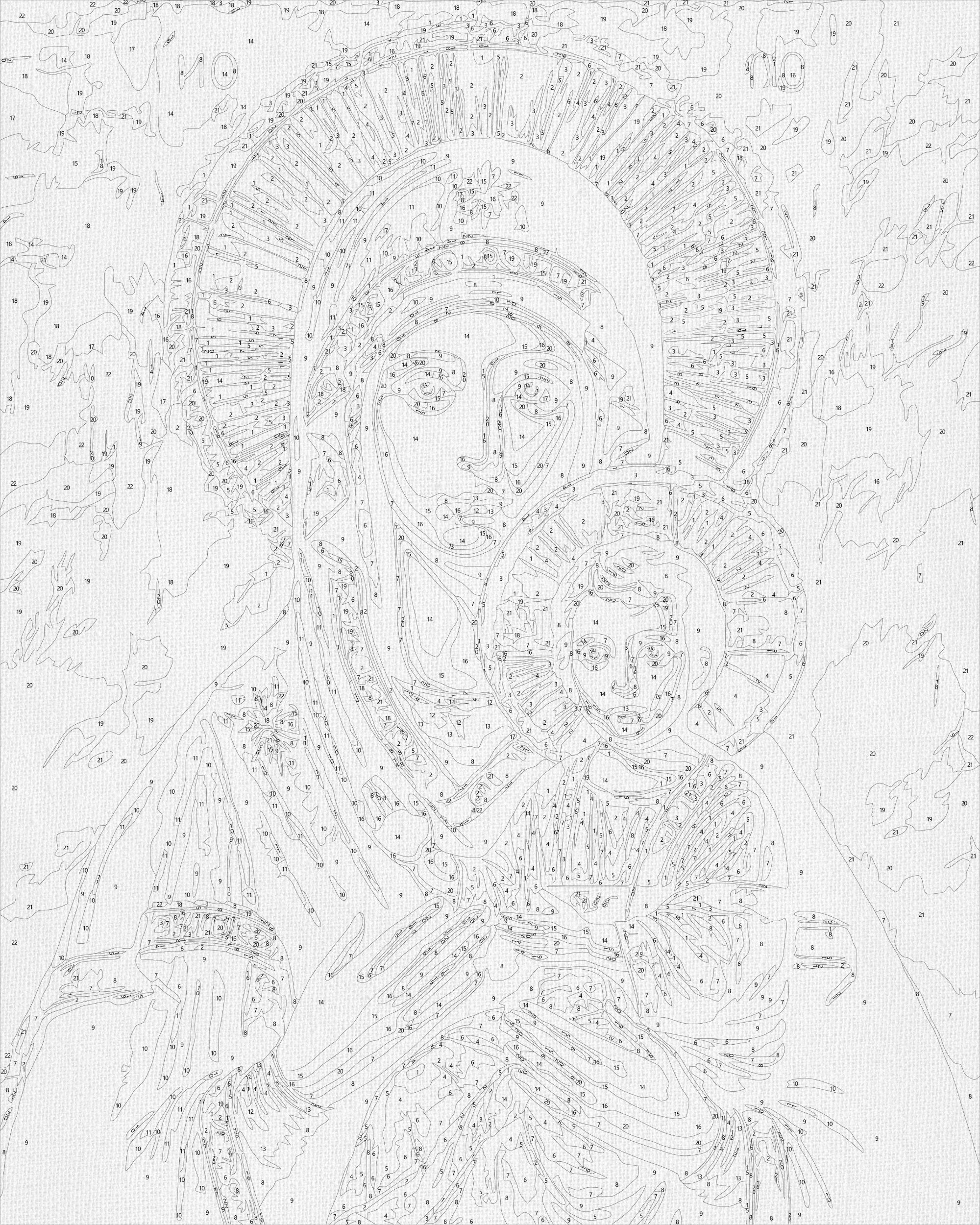 Icono de la Madre de Dios con colores metálicos 40*50 cm LW 3431