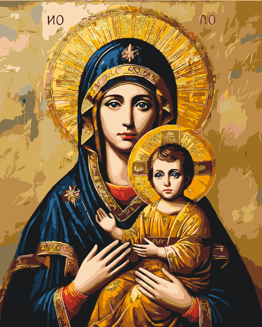 Icono de la Madre de Dios con colores metálicos 40*50 cm LW 3431
