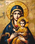 Icono de la Madre de Dios con colores metálicos 40*50 cm LW 3431