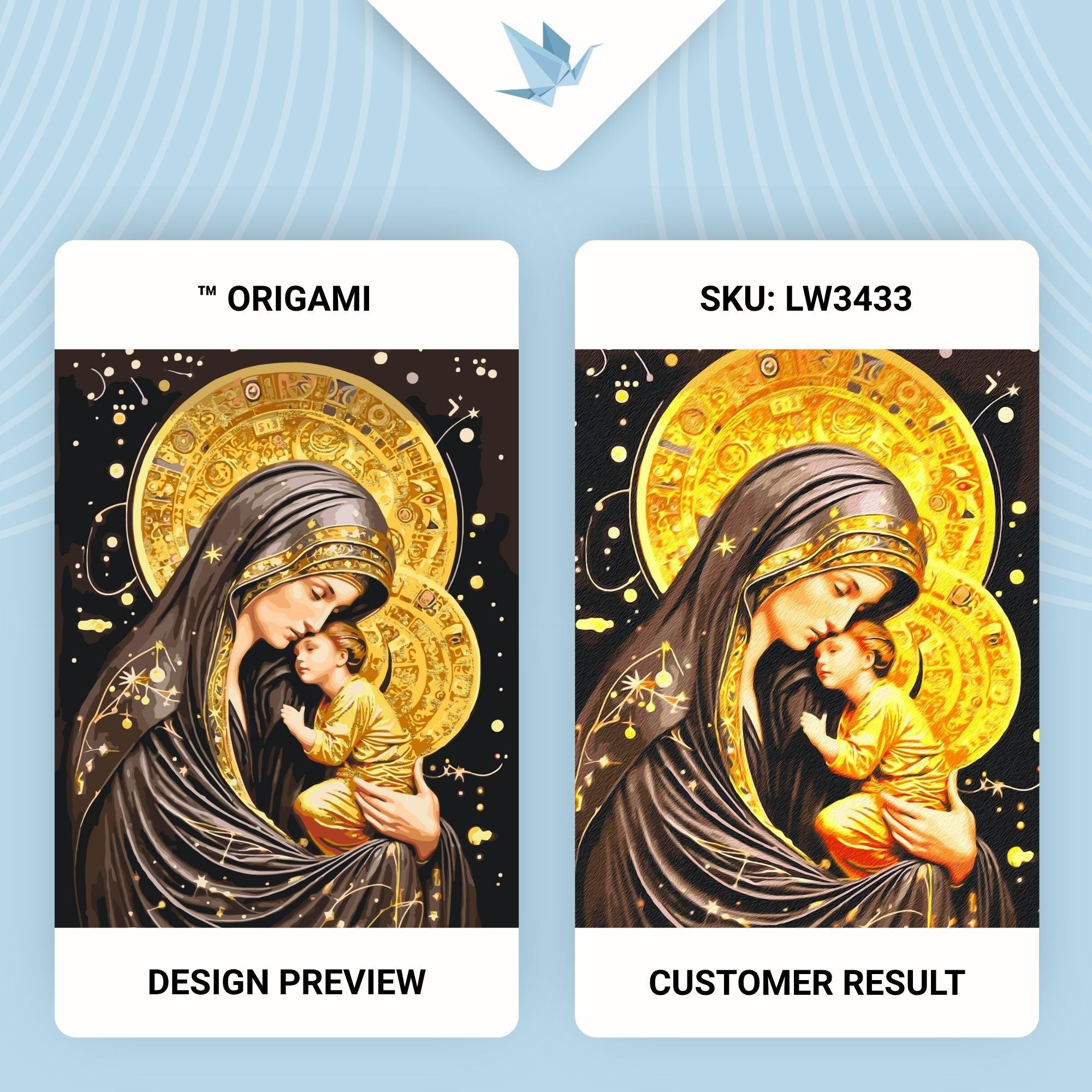 Icono de Santa Madre de Dios con colores metálicos 40*50 cm LW 3433
