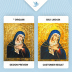 Icono de la Madre de Dios “Ablandamiento de corazones malos” con colores metálicos 40*50 cm LW 3434