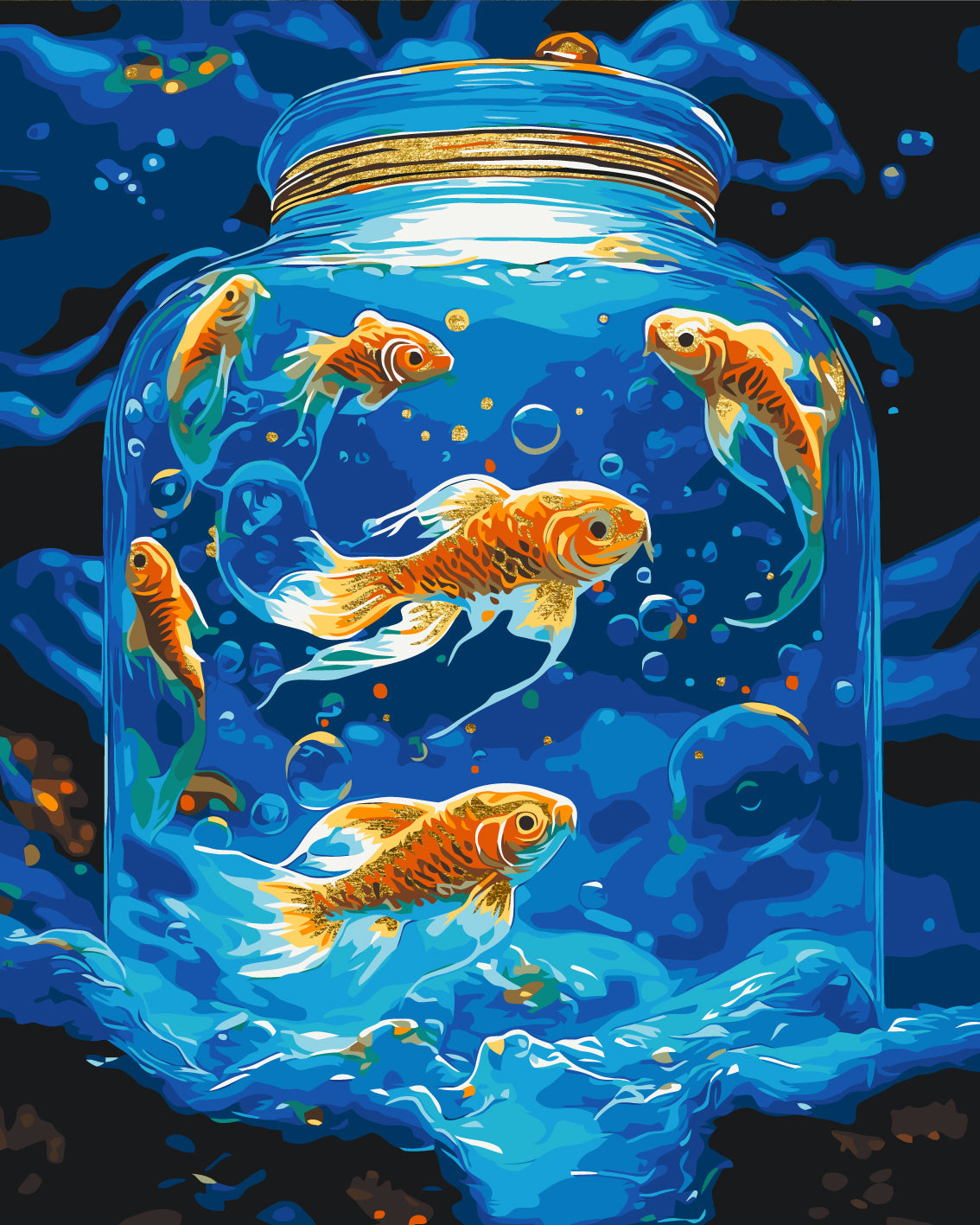 Peces con colores metálicos 40*50 cm LW 3460