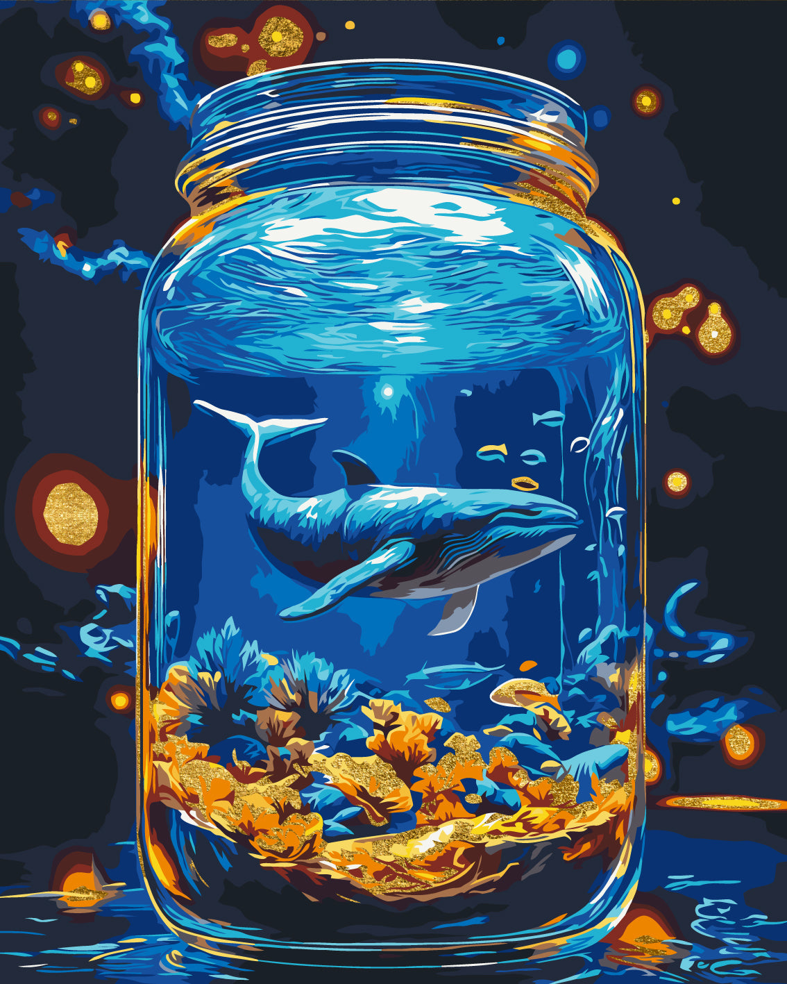 Ballena con colores metálicos 40*50 cm LW 3461