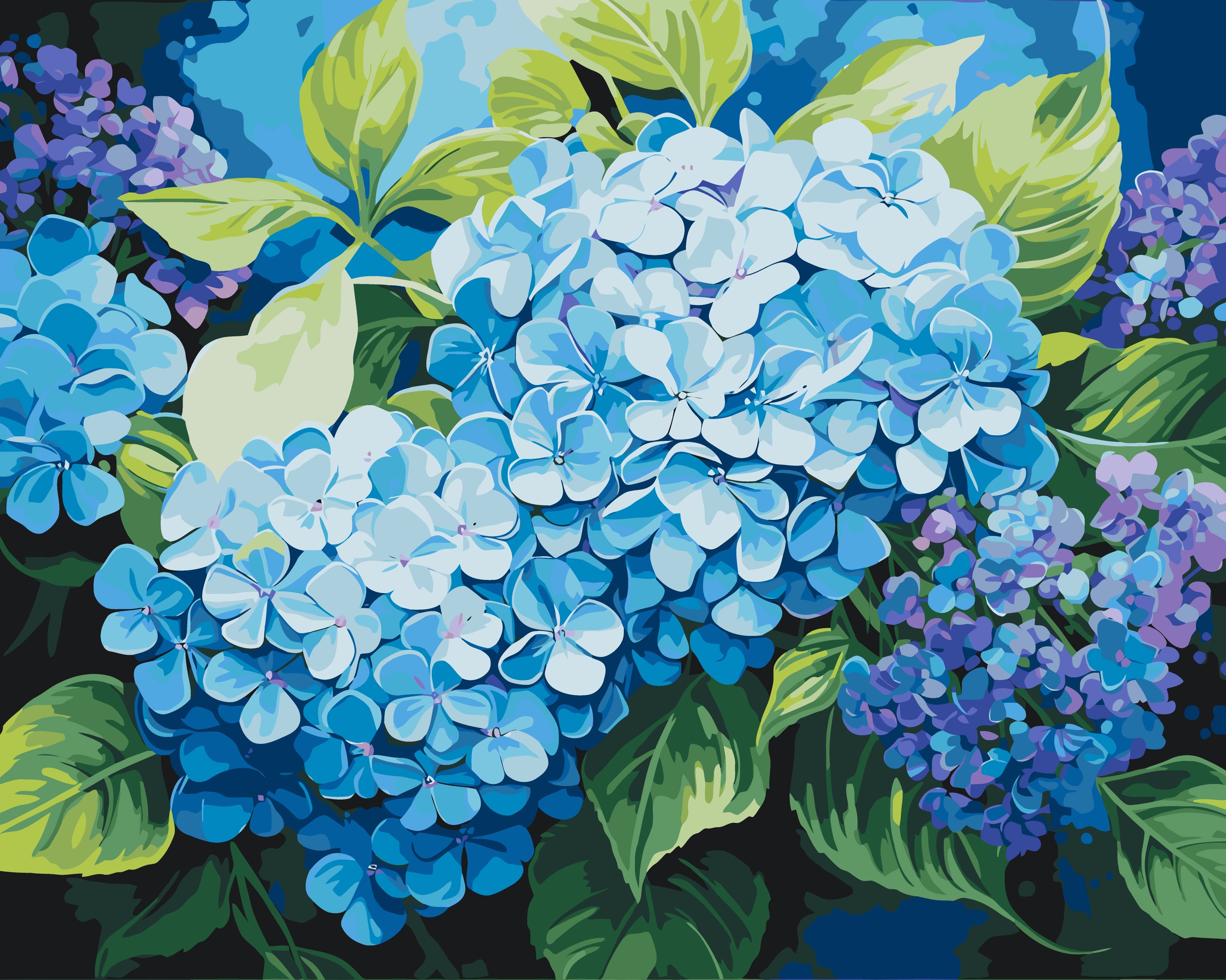 Hortensia azul 40*50 cm LW 3489