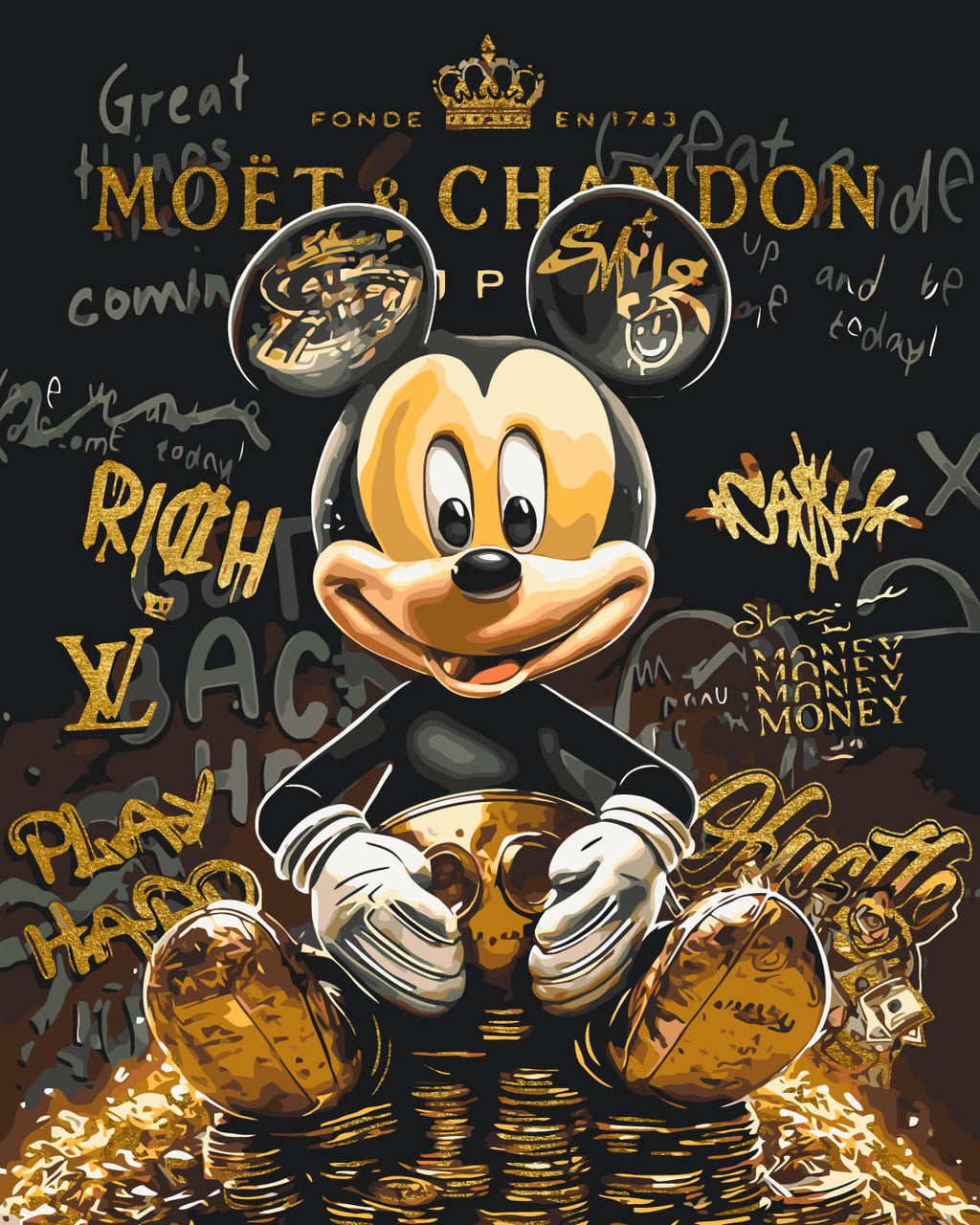 Mickey Mouse con colores metálicos 40*50 cm LW 3493