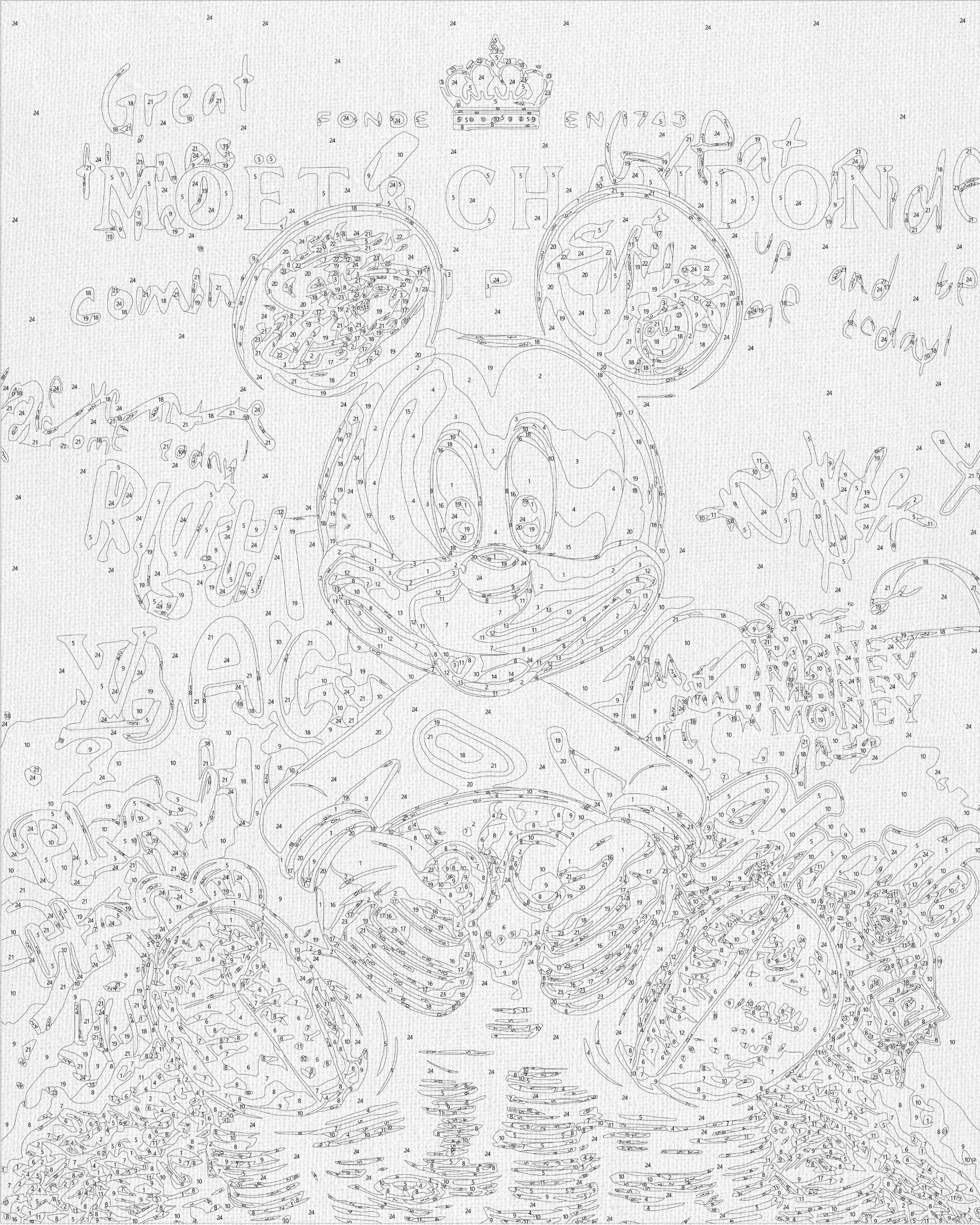 Mickey Mouse con colores metálicos 40*50 cm LW 3493