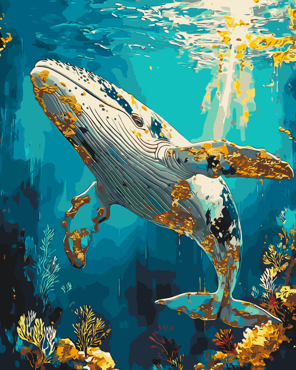 Ballena con colores metálicos II 40*50 cm LW 3495