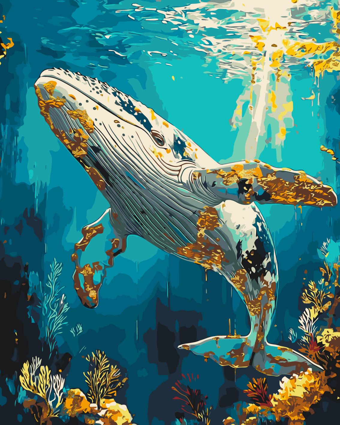 Ballena con colores metálicos II 40*50 cm LW 3495
