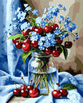 Ramo de flores con cerezas 40*50 cm LW 3505