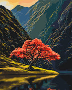 Árbol entre montañas 40*50 cm LW 3514