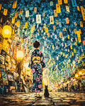 Noche Japonesa - Chica con gato 40*50 cm LW 3515