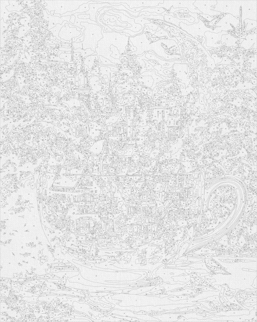 Noche de Invierno de los milagros navideños con pinturas metálicas 40*50 cmLW 3551