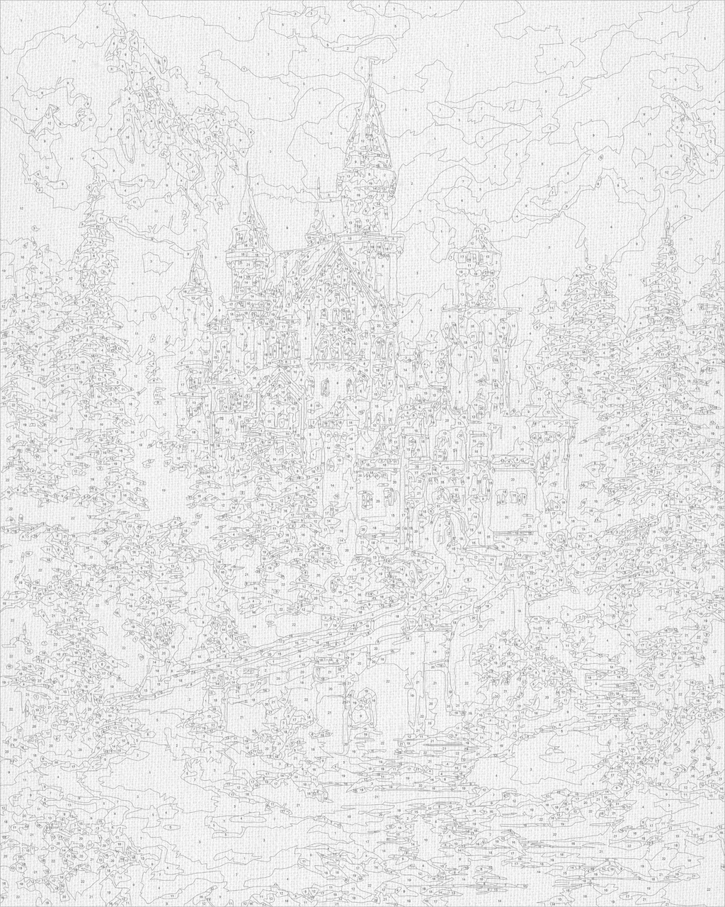 Castillo en montañas invernales 40*50 cm LW 3553