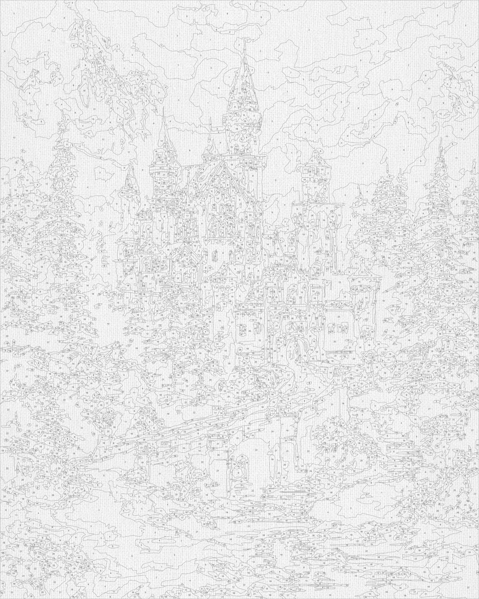 Castillo en montañas invernales 40*50 cm LW 3553