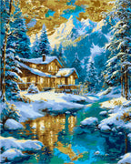 Paisaje invernal con colores metálicos 40*50 cm LW 3554