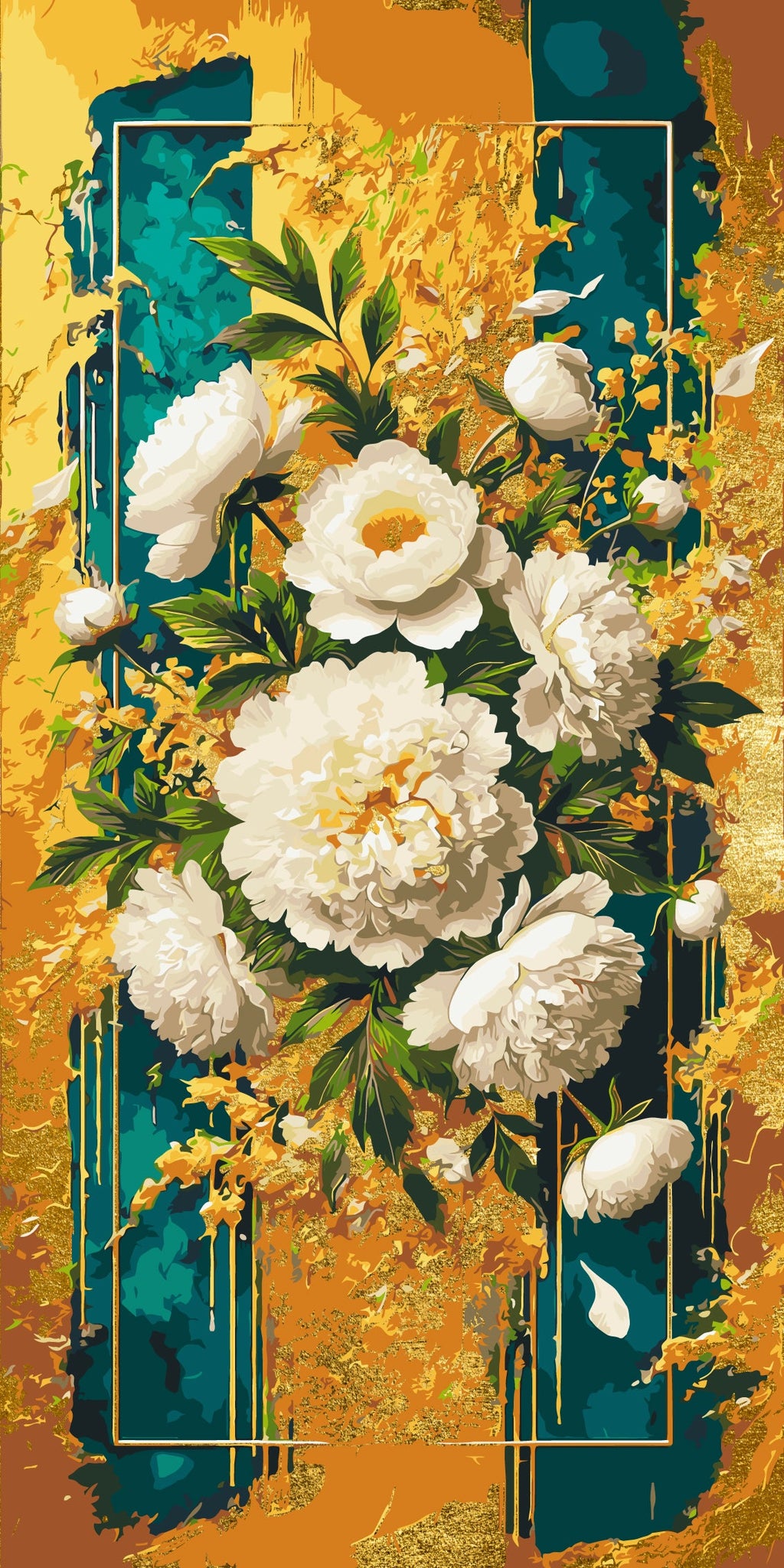 Flores brillantes con colores metálicos 40*80 cm LW 5110