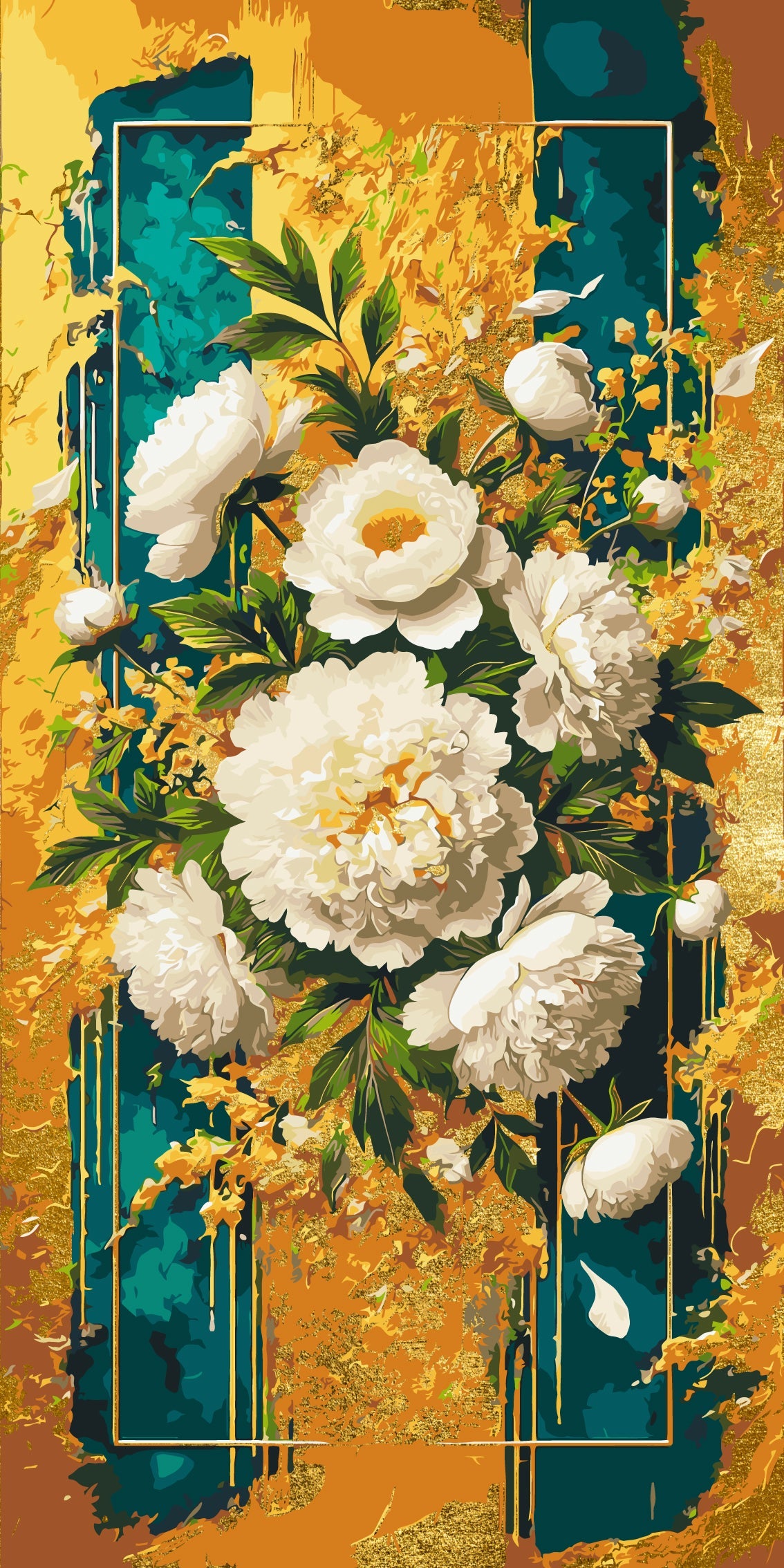 Flores brillantes con colores metálicos 40*80 cm LW 5110