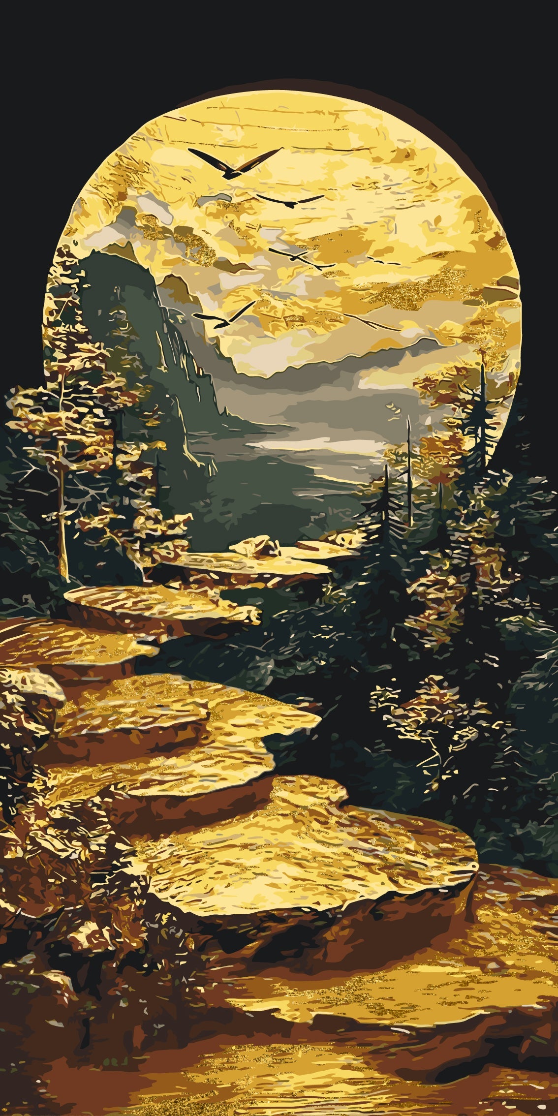 Camino al amanecer con colores metálicos 40*80 cm LW 5120