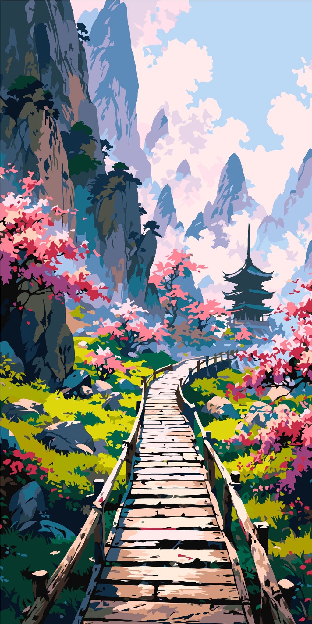 Jardín japonés misterioso 40*80 cm LW 5169