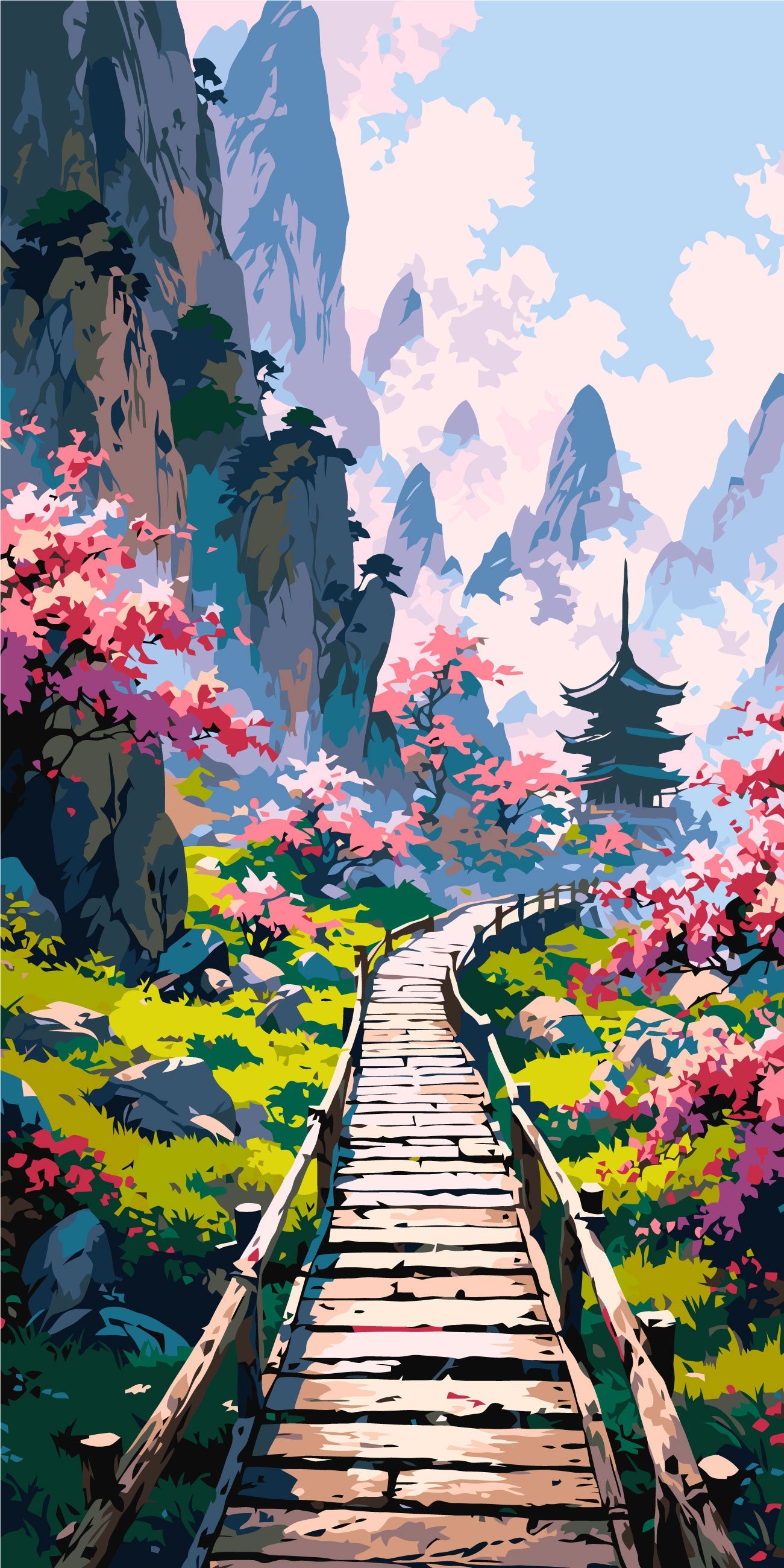 Jardín japonés misterioso 40*80 cm LW 5169