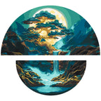 Magia del paisaje nocturno con colores metálicos (semicírculos) 70*70 cm OSR 1006