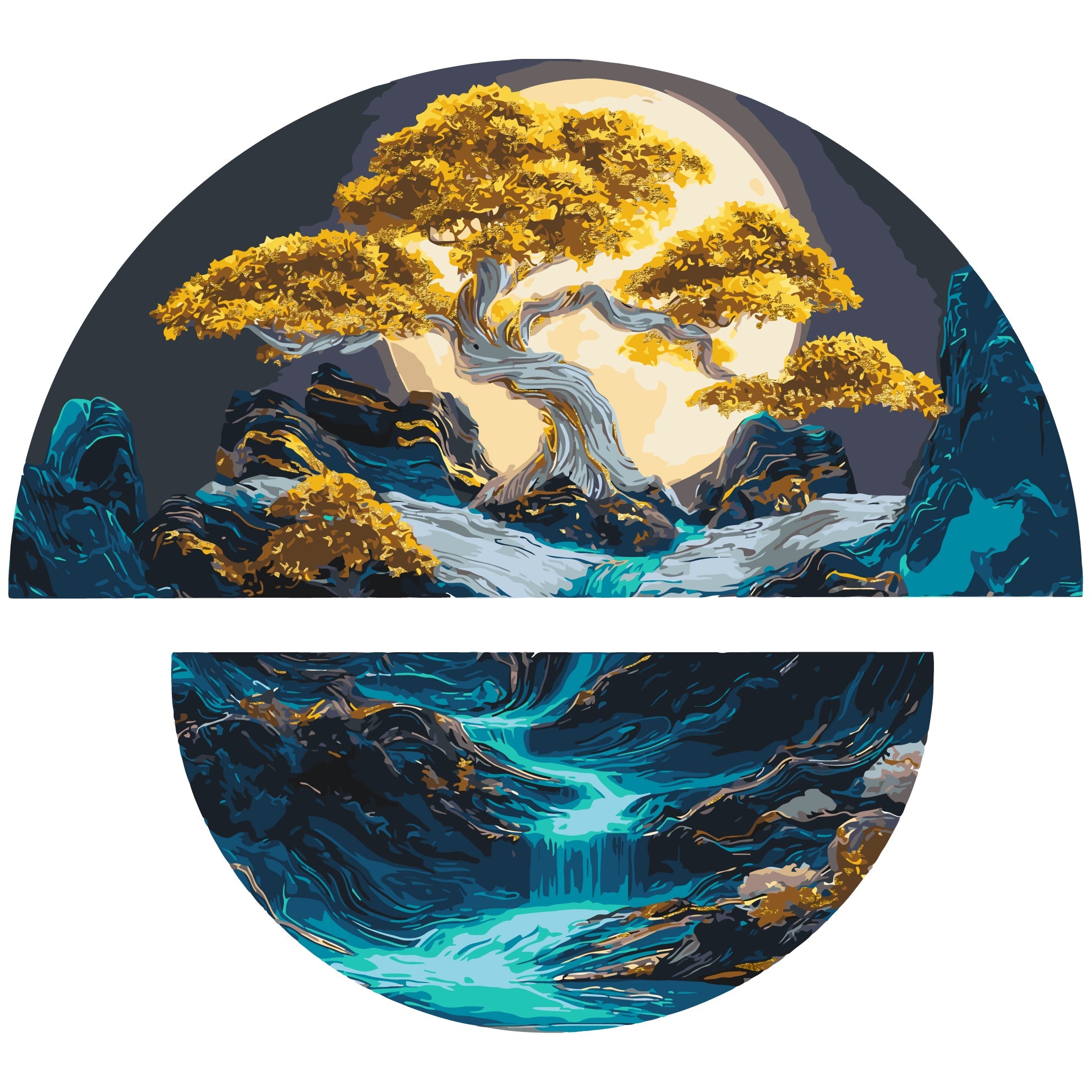 Armonía nocturna con colores metálicos (semicirculos) 70*70 cm OSR 1007