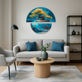 Magia de la naturaleza: tierra y mar con colores metálicos (semicírculos) 70*70 cm OSR 1010
