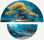 Magia de la naturaleza: tierra y mar con colores metálicos (semicírculos) 70*70 cm OSR 1010